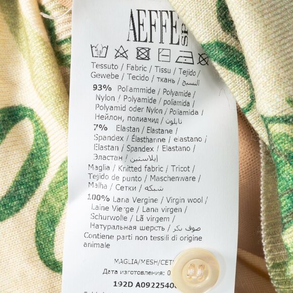 Moschino AW/19 Green Wool Money-Print Ruched Cardigan - Picture 9 of 10